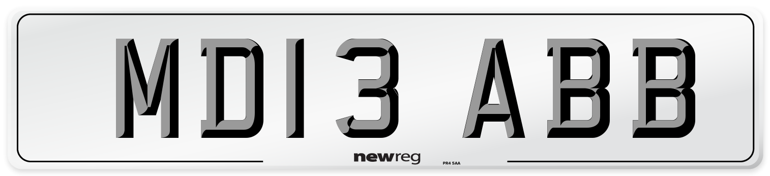 MD13 ABB Number Plate from New Reg